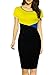 WOOSUNZE Women's Cap Sleeve Colorblock Slim Bodycon Business Pencil Dress