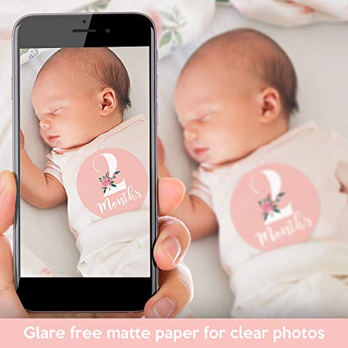 6 Monthly+Stickers+Floral+Milestone+Newborn