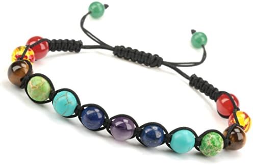 7 Chakra Diffuser Healing Bracelet with Real Stones, Volcanic Lava, Mala Meditation Bracelet with Protection, Energy, Healing