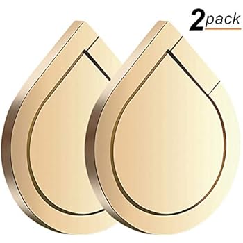 Phone Ring Holder, 2PCS Full-Metal 360° Rotation Phone Grip Kickstand Work on Magnetic Car Holder Universal Finger Ring Stand for iPhone 8 7 7 Plus 6S 6 5 5S, Samsung Galaxy and iPads (Gold)