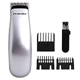 Ladyker Electric Hair Clipper, Battery Powered Cordless Hair Clippers for Adults and Babies, Mini Beard Trimmer Hair Shaver Hair Cutting Tools Portable Grooming Kit with 3 Combs(Silver)