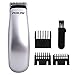 HUGALLUR Electric Hair Clipper, Battery Powered Cordless Hair Clippers for Adults and Babies, Mini Beard Trimmer Hair Shaver Hair Cutting Tools Portable Grooming Kit with 3 Combs(Silver)