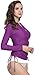 ilishop Women's UV Sun Protection Long Sleeve Rash Guard Wetsuit Swimsuit Top Purple L-US8
