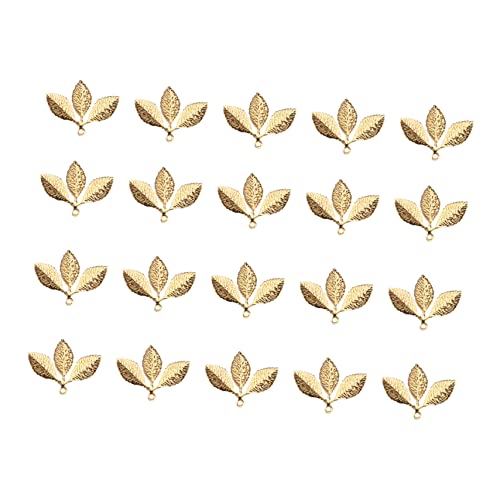 ARTIBETTER 20pcs Gold Leaves Artificial Flowers Diy Leaves Ornaments Garget Accessories