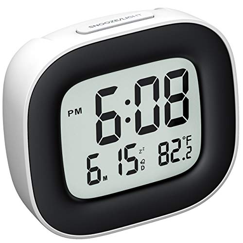 Mpow Travel Alarm Clock, Digital Clock with Snooze, Backlit, Temperature, Date, Simple Basic