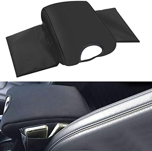 KING SHOWDEN Center Console Armrest Pad Cover Neoprene Protector Cushion with Storage Organizer Pockets for Jeep Wrangler JK 2011-2018 (Black)