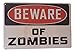 Strosportsandtech Warning Beware of Zombies Funny Tin Sign Bar Pub Garage Diner Cafe Home Wall Decor Home Decor Art Plaque Retro Vintage