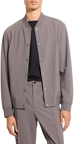 Theory Stand Collar Zip Jacket in Precision Ponte, Baltic, S at