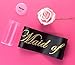 Maid Of Honor Satin Sash,Bridesmaid Sash for Bachelorette Party Bridal Shower Wedding Decorations Accessory (Printing)