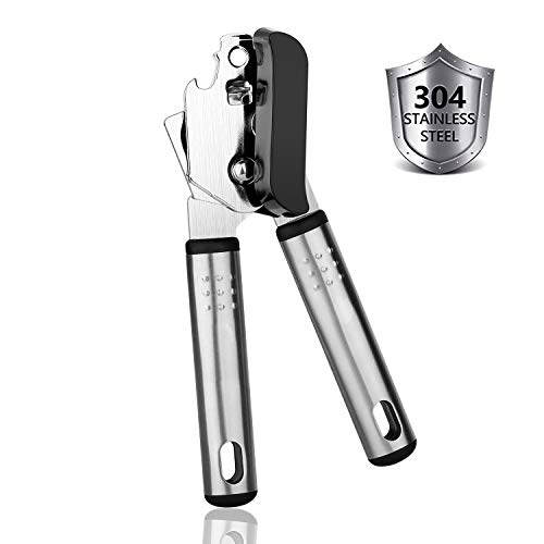 Chefbar Stainless Steel Can Opener Manual Smooth Edge Heavy Duty Can Opener, Hand Can Openers, Beer Bottle Opener with Ergonomic Grips Handle for Home & Kitchen, Ultra Sharp Blade, 7.5 x 2 x 2 inches - Thumbnail 7