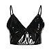 Mscoreray PU Leather Crop Top Sexy Bustier Top for Women with Back Zipper