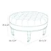 BELLEZE Tufted Beige Linen 33-inch Round Accent Ottoman Foot Stool Large, Beige