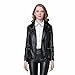 VANGULL Women Ladies Zipper Slim Biker Motorcycle PU Leather Jackets Punk Rock Coats (M, Black)