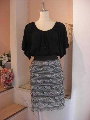 Amazon Lauren Dress ラルフローレン Jerseydress ジャージ ティアードフリルスカートワンピース 4 バスト100cmウエスト64cmヒップ100cm袖丈31cm着丈85cm 7号 9号サイズ ブラック ライトグレー スカート 通販