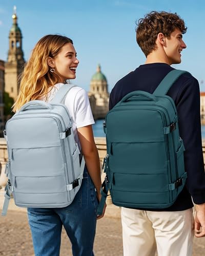 SZLX Vacuum Backpack Travel Bag with Pump, New Ryanair Cabin Size Bag 40x30x20 Backpack Wizz air, Large Travel Backpack Women Men Carry On Casual Daypack Fit 14 Inch Laptop with Shoes Compartment