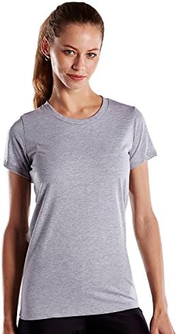 US Blanks Women's Classic Pure Cotton Crew Neck T-Shirt (US100), M Heather Grey, Made in USA