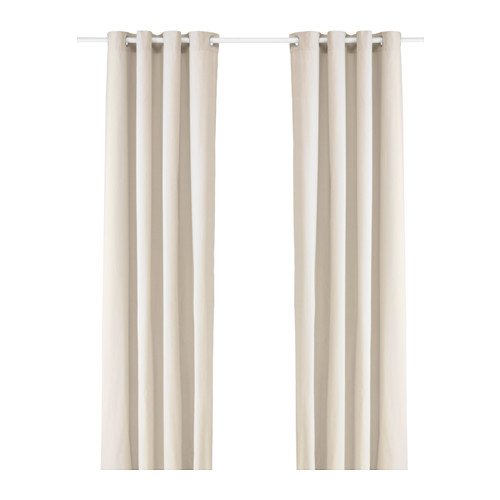 Ikea sanela - pair of curtains window panels light beige 55 x 98 …