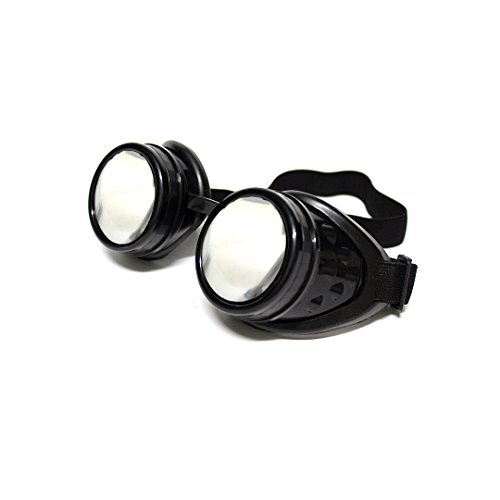 GloFX Black Diffraction Goggles Steampunk Cyber Rave Gothic
