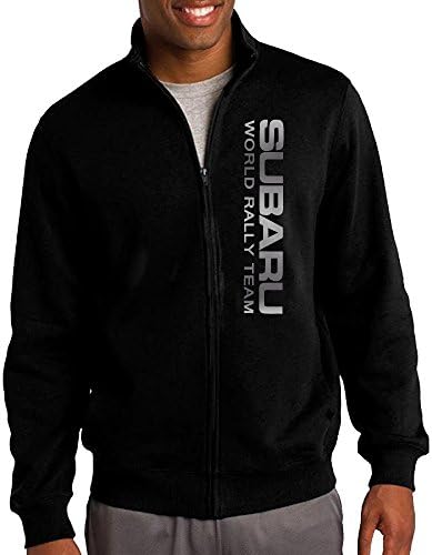 Men Subaru World Rally Platinum Style Zip-up Jacket Hooded Sweatshirt Black