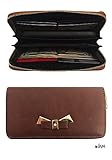 Vera Women's Bow Zip Vegan Leather Clutch Wallet