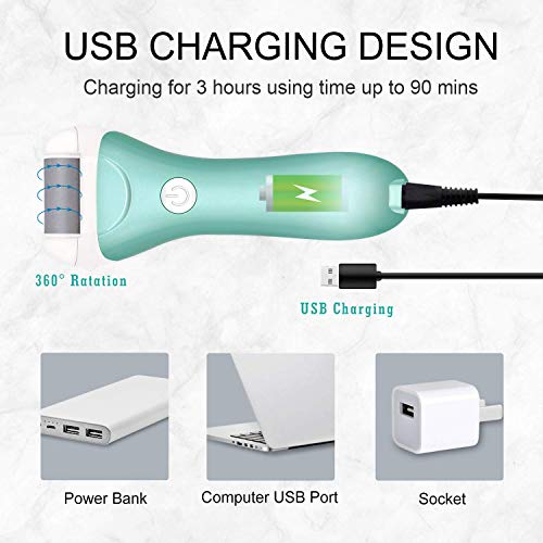 BOMPOW Electric Foot Scrubber Foot File Waterproof Hard Skin Remover Pedicure File for Cracked