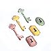 NIKKY HOME Shabby Chic Pewter Keys and Locks Shape Refrigerator Magnets Set of 6 Pink, Green, Yellow