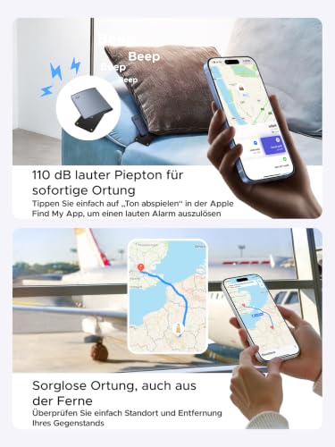 UGREEN FineTrack Slim Duo 2 for iOS & Android, Dual System Smart Tracker with RFID Fraud Protection, 5-7 Years Battery Life, IP68, 1.9 mm Extremely Flat Card for Wallet, Keys and Luggage