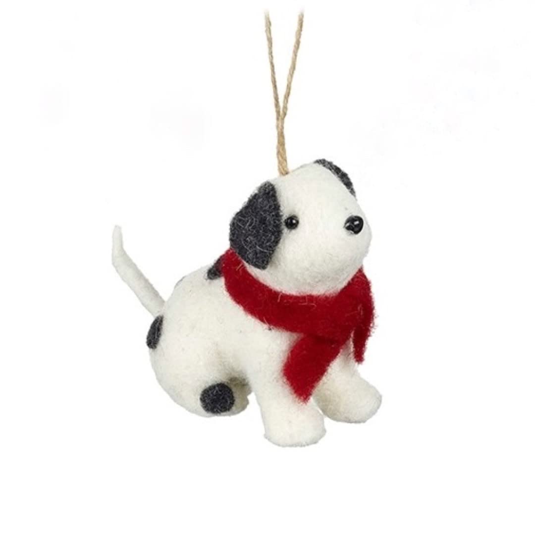 Heaven Sends Single Christmas Hanging Woollen Dog Decoration - 3 Colours Sold Separately (SNS159B (Black & White Dog))
