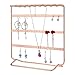 LEORISO Jewelry Stand, 4-Tier Metal Earrings Organizer, Beautiful Rose Gold Necklaces Holder & Bracelets Display, Jewelry Organizer