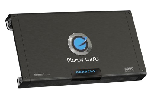 Planet Audio AC5000.1D Anarchy 5000 Watt, 1 Ohm Stable Class D Monoblock Car Amplifier with Remote Subwoofer Control