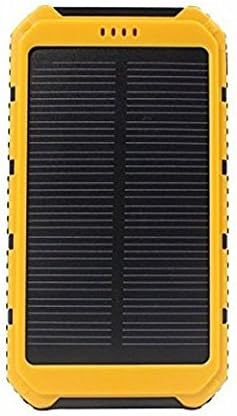 Solar Charger, External Solar power bank 10000mAh (Yellow) Back up power for your mobile electronics; Go-pro, Apple IPhone, Sony, HTC, LG, Samsung and any other 5V USB device
