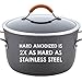 Rachael Ray Cucina Hard Anodized Nonstick Stockpot / Stock Pot - 10 Quart, Gray