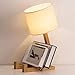 HAITRAL Bedroom Table Lamp - Fun Desk Lamps with Wooden Base Unique Table Lamps for Kids Room, Living Room, Bedroom, Office, Reading Room