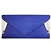 b.m.c BMC Womens PU Leather White Accent Envelope Clutch - Blue