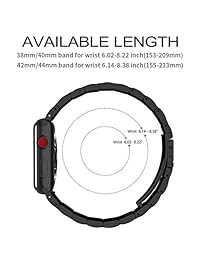 Fullmosa 3 colores para Apple Watch Band 1.654 in y 1.496 in, acero inoxidable Apple Watch Bandas correa para iWatch Apple Watch Series 3 Series 2 Series 1, negro, 42mm