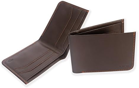 Mens Super Slim Billfold Wallet, Ikepod Slim Down Wallet [Full-grain Leather] RFID Blocking [Slim Stitching!]