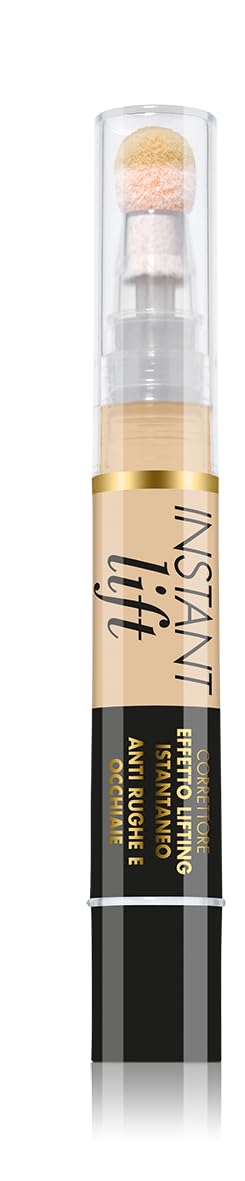 Deborah Milano Instant Lift Concealer, 2.1 Light, Lightening & Anti-Wrinkle, Covers Dark Circles & Reduces Bags, Gives Revitalized & Sanded Skin, 4.2g