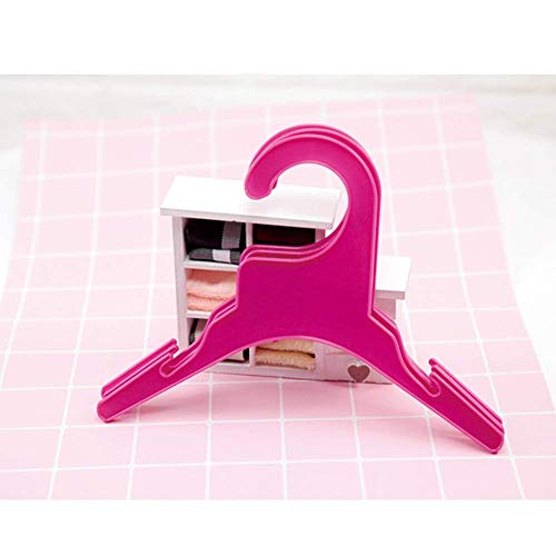 Delifur Pet Apparel Hangers Pink and White Plastic Dog Clothes Rack Hanger Pack of 10 (L, Pink)