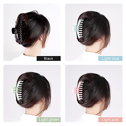 ONSTUY Large Hair Clips,4 Inch Hair Clip for Women and Girls,Non-slip Big Claw Hair Clips for Thick Hair and Thin Hair,Hair Clips for Styling,Plastic Material,4 Color Available(4 Packs)