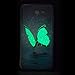 Galaxy J7 V Case, Galaxy J7 Perx Case,J7 2017 Case, PHEZEN Luminous Noctilucent Blue Butterfly Pattern Flexible TPU Silicone Slim Fit Bumper Protective Cover for Samsung Galaxy J7 2017