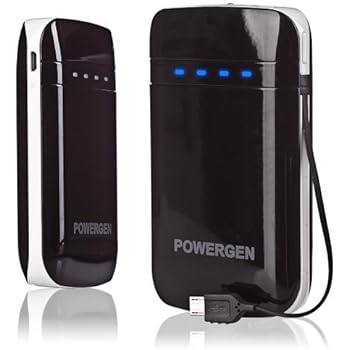 PowerGen 9000mAh External Battery Pack High Capacity Power Bank Charger Dual USB output (w/imbedded Micro USB) for Apple iPhone 5s 5c 5 4S 4 3GS, iPad Air Mini 2 3 4 [Lightning Cable NOT included]/ Samsung S4 S3 S2 / Moto G X / Google Nexus 5 4 7 and Android Devices