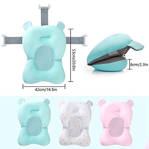 Baby Bathtub Seat for Sit-up Bathing,Newborn Bath Cushion Seat Support Net Bathing Mat,Anti-Slip Soft Comfort Mesh Shower Lounger Basin Pad W/Sling & Pillow (Pink)