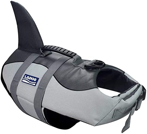 Dog Flotation Vest - Adjustable Life Vest with Handle - Pet Life Jacket (Grey, S)