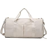 Men and Women's Travel Bag With Shoe Compartment Sports Tote Gym Bag Weekender Overnight Shoulder Bag