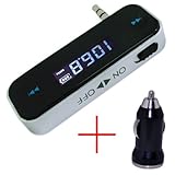 ZhiZhu 3.5mm In-car FM Transmitter Radio Adapter for iPhone 6 5S 5C 5 5G 4S 4 3GS 3G Galaxy S6 S5 S4 S3 Note 3 HTC One M7 / Mini with Car Charger - Black