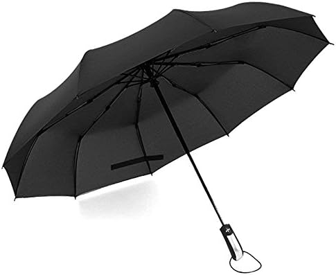 Fly Joys Windproof Travel Umbrella/Waterproof/UV Protection Golf Size HQ deal Teflon 210T for Women/Men/Adults,Unbreakable Lightweight Folding Auto Open Close outdoor use(Black)