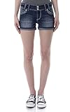 WallFlower Juniors Luscious Curvy Americana Denim Shorts Shorts