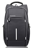 KAKA Laptop Backpack Night Light Reflective Water Resistant and Durable Bag Anti Theft Backpack Shoulders Backpacks for 15.6-inch Laptop in Business School Travel for Men and Women-Black