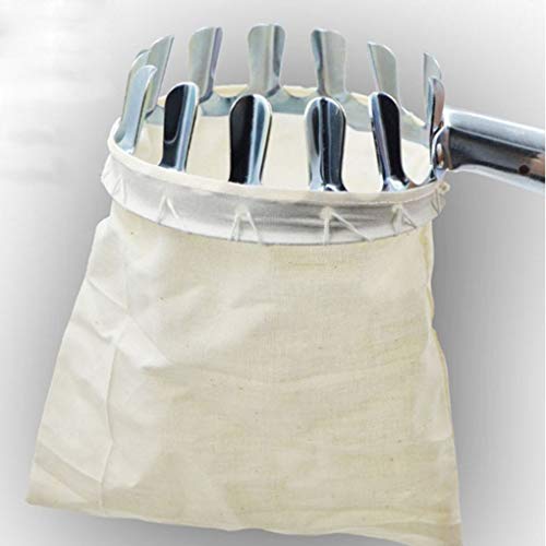 MuLuo Iron Metal Teeth Fruit Picker Catcher Orange Peach Pear Grab Basket Bag Cloth Handheld Garden Tool