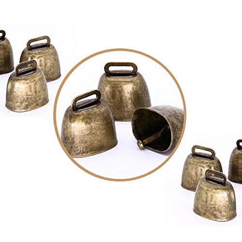 KOOBOOK 2Pcs Cow Horse Sheep Grazing Copper Bells Cattle Farm Animal Copper Loud Bronze Bell
